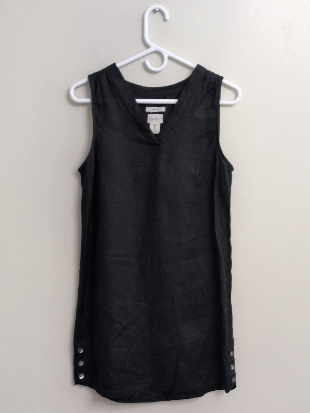 Nicole Miller New York Black Linen Shift Dress